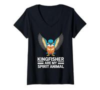 Femme King in The Name - Amoureux des Oiseaux Sauvages et des Animaux T-Shirt avec Col en V