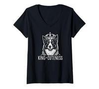 Femme King of Cuteness - Adorable Border Collie pour Noël T-Shirt avec Col en V