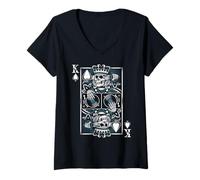 Femme King Of Decks: Vinyl Vibes For Party T-Shirt avec Col en V