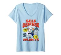 Femme King of the Hill Bobby's Self Defense Class Cartoon T-Shirt avec Col en V