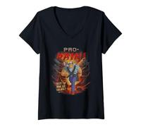 Femme King of The Hill Pro-Pain Video Game Retro 90s Cartoon T-Shirt avec Col en V