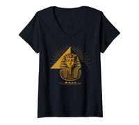 Femme King Tut Pyramide Toutankhamon Camel Caravane Vintage T-Shirt avec Col en V