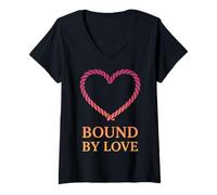 Femme Kinky BDSM Bondage Shibari Corde Fétiche Art T-Shirt avec Col en V