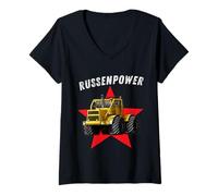 Femme Kirowetz K700 Kirovets K701 Tracteur T-Shirt avec Col en V