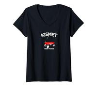 Femme Kismet Fire Island, New York, Long Island, Maman de la Famille Red Wagon T-Shirt avec Col en V