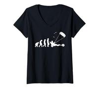 Femme Kitebuggying Cerf-Volant-Buggy Char à Voile Kite-Buggy T-Shirt avec Col en V