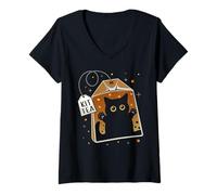 Femme Kittea Cute Cat in Tea Bag Kitten Lovers Tea Fans T-Shirt avec Col en V