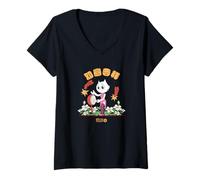 Femme Kitty Kat Lunar New Year Good Luck Celebration T-Shirt avec Col en V