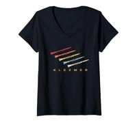 Femme Klezmer Musique jiddique rétro T-Shirt avec Col en V