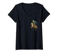Femme Knight chrétien catholique chrétien suédois - Drapeau T-Shirt avec Col en V