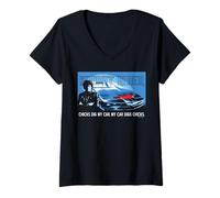 Femme Knight Rider Chicks Dig My Car Classic T-Shirt avec Col en V
