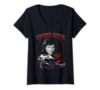 Femme Knight Rider Michael Knight Design Classique T-Shirt avec Col en V