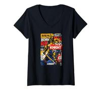 Femme Knight Warrior Forward Urban Graffiti Knight T-Shirt avec Col en V