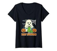 Femme Knit Happens, Le fantôme de T-Shirt avec Col en V