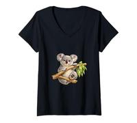 Femme Koala T-Shirt avec Col en V