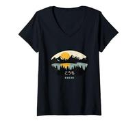 Femme Kochi Japon T-Shirt avec Col en V