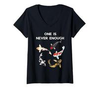 Femme Koi Fish One is Never Enough Tee T-Shirt avec Col en V