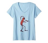 Femme Kokopelli Art rupestre Original T-Shirt avec Col en V