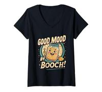 Femme Kombucha Good Mood by Booch T-Shirt avec Col en V
