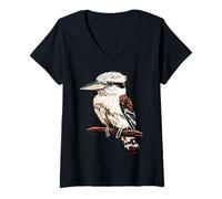 Femme Kookaburra Oiseau Martin-Chasseur Géant Australie T-Shirt avec Col en V