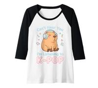 Femme Kpop Can't Hear You J'écoute K-Pop Capybara Manche Raglan