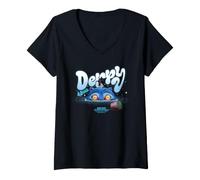 Femme Kpop Demon Hunters Derpy and Sussie Sinking Plant Pot T-Shirt avec Col en V