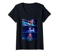 Femme Kpop Demon Hunters Huntrix Fighting T-Shirt avec Col en V