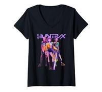 Femme Kpop Demon Hunters Huntrix Huntr/X Band Pose Back T-Shirt avec Col en V