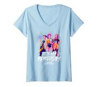 Femme Kpop Demon Hunters Huntrix It's My Birthday Group T-Shirt avec Col en V