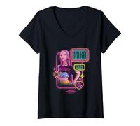 Femme Kpop Demon Hunters Mira Glowing Lights T-Shirt avec Col en V