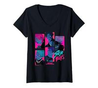 Femme Kpop Demon Hunters Saja Boys Demons Officiellement licencie T-Shirt avec Col en V