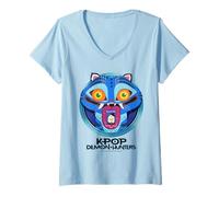 Femme Kpop Demon Hunters Save The Date Officiellement licencie T-Shirt avec Col en V