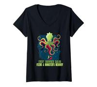 Femme Kraken Créature Créatures Mythologiques T-Shirt avec Col en V