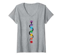 Femme Kundalini Serpent Rising 7 Chakras Yoga - Serpent Kundalini T-Shirt avec Col en V
