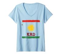 Femme Kurdistan Cadeau Kurde Son Biji Newroz Rojava Kurde T-Shirt avec Col en V