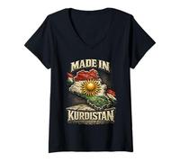 Femme Kurdistan Kurdes Kurd T-Shirt avec Col en V