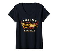 Femme KY Bluegrass State - Kentucky Bourbon & BBQ T-Shirt avec Col en V