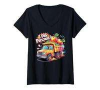 Femme l Dig Preschool Dump Truck First Day of School T-Shirt avec Col en V