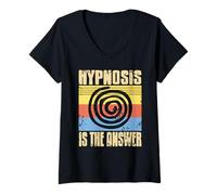 Femme L’Hypnose Est La Réponse Humour Vintage Fan Esprit T-Shirt avec Col en V