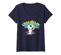 Femme La Bande dessinée de Super-héros légendaire Peanuts Snoopy Masked Marvel est masquée T-Shirt avec Col en V