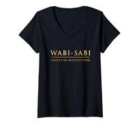 Femme La beauté Wabi-Sabi dans l'imperfection T-Shirt avec Col en V