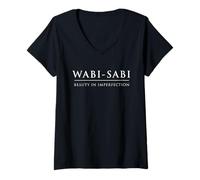 Femme La beauté Wabi-Sabi dans l'imperfection T-Shirt avec Col en V