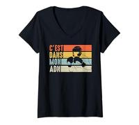 Femme La Boxe C'est dans Mon adn Boxing Combat Ring De Boxe Drôle T-Shirt avec Col en V