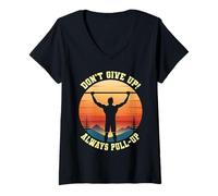 Femme La callisthénie n'abandonne pas toujours l'entraînement physique pull-up T-Shirt avec Col en V