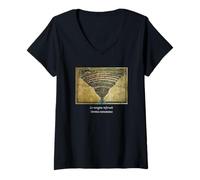Femme La Carte de l'enfer Dante's Divine Comédie Peinture par Botticelli T-Shirt avec Col en V