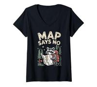 Femme La Carte indique qu'il n'y a Pas de randonnée Amusante en Plein air T-Shirt avec Col en V