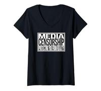 Femme La Censure des médias Vous protège de la réalité T-Shirt avec Col en V