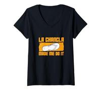 Femme La Chancla m'a Fait Le Faire pour Les Amoureux du Patrimoine Mexicain T-Shirt avec Col en V