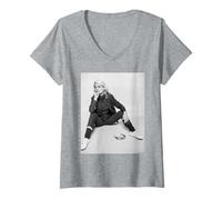 Femme La chanteuse Blondie New Wave Debbie Harry en 1978 Allan Ballard T-Shirt avec Col en V