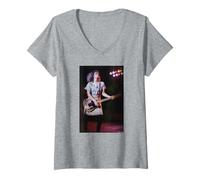 Femme La chanteuse de Justice Solitaire Maria McKee Live par Michael Grecco T-Shirt avec Col en V